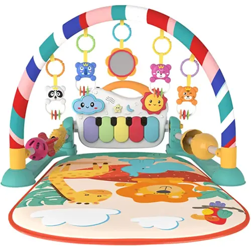 Eners Baby Gyms Play Mats Musical Activity Center Baby Piano Gym Mat Tummy Time Padded Mat for Newborn Toddler Infants(Green)