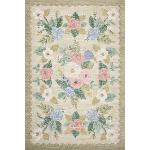 Rifle Paper Co. x Loloi Rosa Cream Area Rug