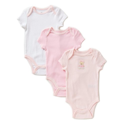 Little Me Baby Girls Newborn-9 Months Sweet Bear 3-Pack Bodysuits