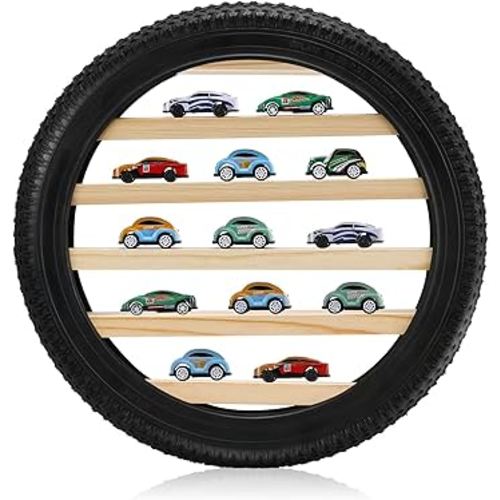 16 Inch Tire Toy Box Wall Display Car Shelf Model Car Display Case Stand for 1/64 Car Collectibles Cars, Collectibles, Toy Figurines, Tiny Dolls