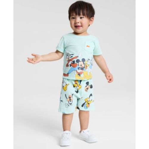 Baby Boys Mickey & Friends Cotton T-Shirt & Shorts, 2 Piece Set