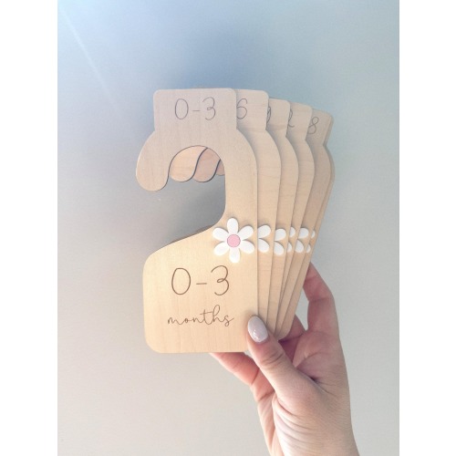 Baby Closet Dividers/Baby Girl/Nursery Organization/Flowers/Wooden