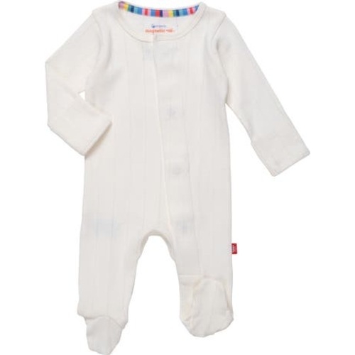 Love Lines Pointelle Magnetic Organic Cotton Footie