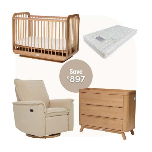 Ollie Cot Set with Louie Electric in Taupe Teddy