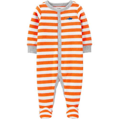 Striped Snap-Up Terry Sleep & Play - Multi - 3M