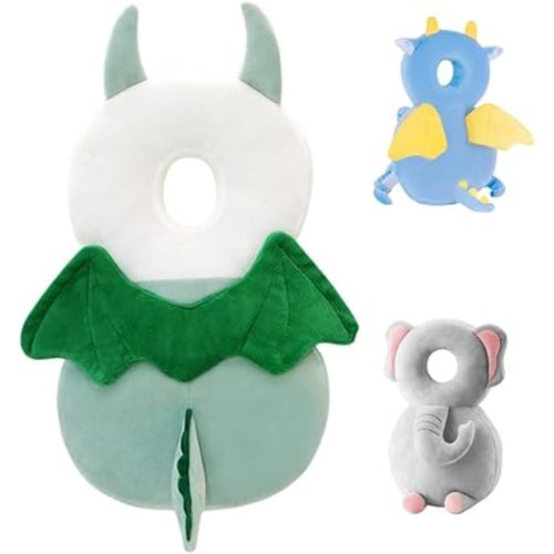 JunNeng Toddler Baby Head Protection Cushion Backpack Wear,Green Dinosaur