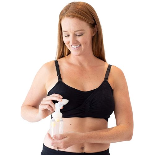 Kindred Bravely Sublime Hands Free Pumping Bra | Patented All-in-One Pumping & Nursing Bra with EasyClip - Regular - Medium - Black