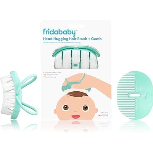 Frida Baby Infant Head-Hugging Baby Hairbrush and Comb Set, Newborn and Up