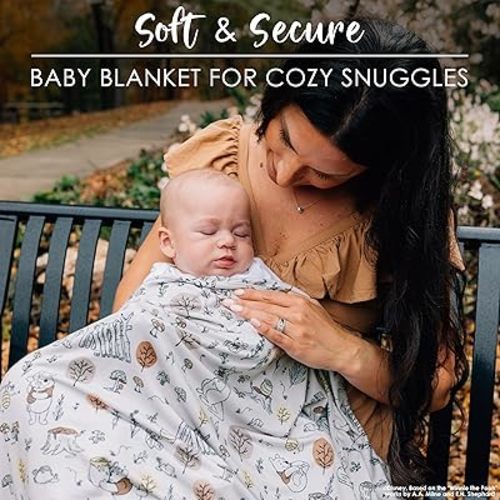 Milk Snob Disney Infant Boy/Girl Swaddle Blanket, Soft Receiving, Security and Play, Toddler Infant Newborn Bedding, Baby Shower, Baby Registry Gift (Winnie The Pooh Baby Bee) 34 * 34 inches