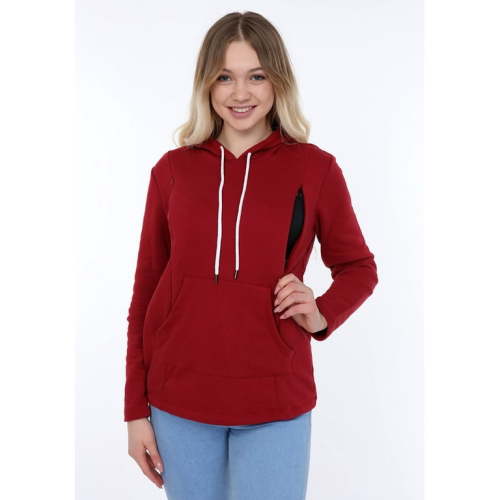 LVMA4505 - Nursing Maternity Hoodie / Sweatshirt Fall Winter Pregnant Breastfeed Casual Full Sleeve Daily Homewear