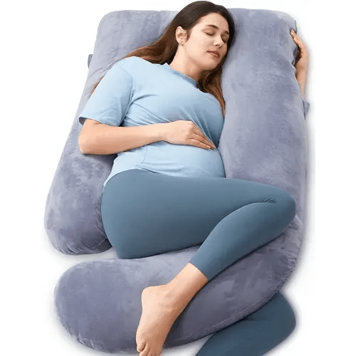 Momcozy Pregnancy Pillows for Sleeping, U Shaped Full Body Maternity Pillow with Removable Cover - Support for Back, Legs, Belly, HIPS for Pregnant Women, 57 Inch Pregnancy Pillow for Women, Grey