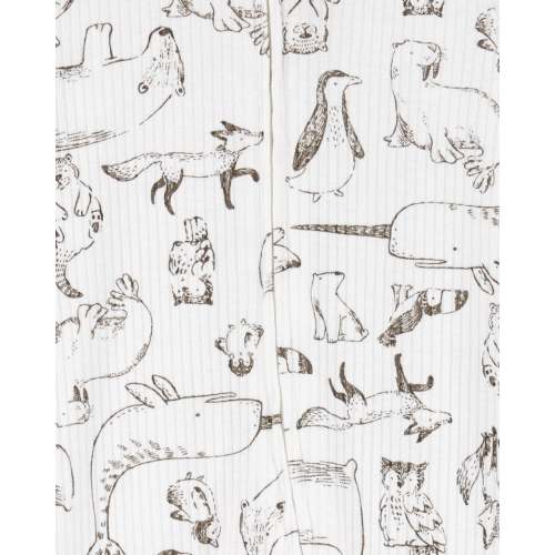Baby Animal Print 2-Way Zip Thermal Sleep & Play Pajamas - Carter's | Carter's
