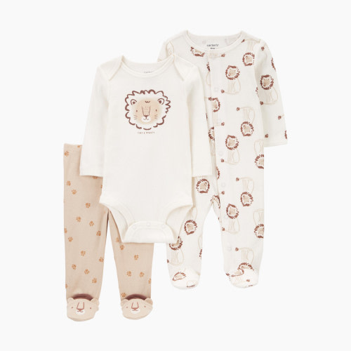 Carter's 3-Piece Sleep & Play Set - Brown, Nb
