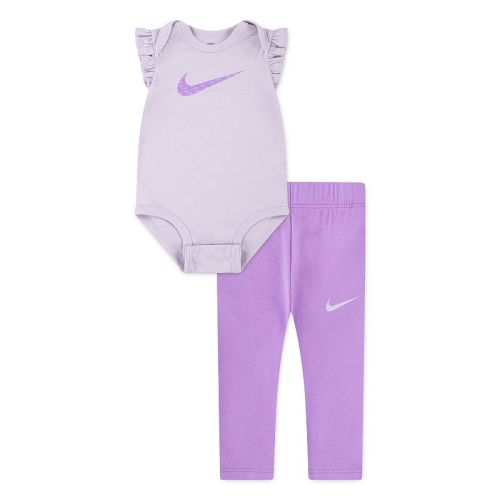 Newborn Baby Girls Nike Swoosh Motion Ruffle Bodysuit & Leggings 2-Piece Set