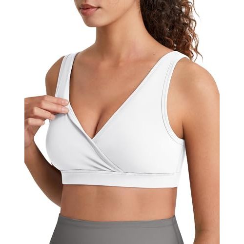 G4Free BareFeel Maternity Bra Wireless V Neck Nursing Bras for Breastfeeding U Back Pregnancy Sleep Bras Yoga