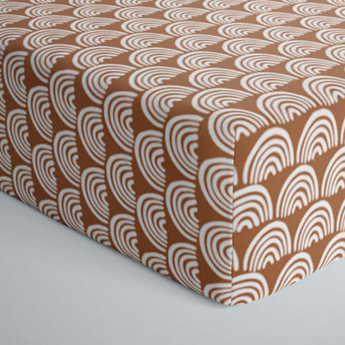 Rust Rainbows Fitted Crib Sheet