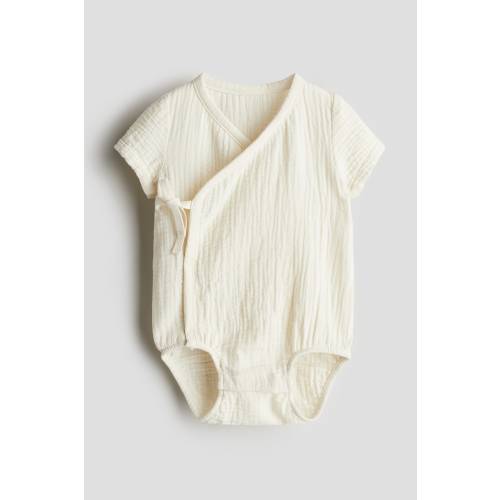 COTTON MUSLIN WRAPOVER BODYSUIT