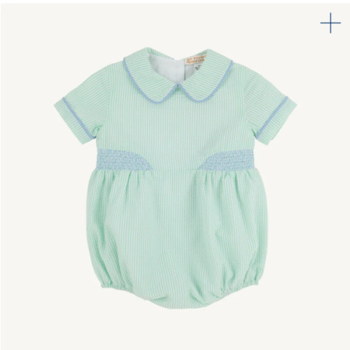 Brentley Bubble - Grace Bay Green Seersucker with Worth Avenue White a