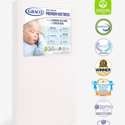 Graco Premium Foam Crib & Toddler Mattress, Standard Size Bed Dimensions, for Baby Sleep