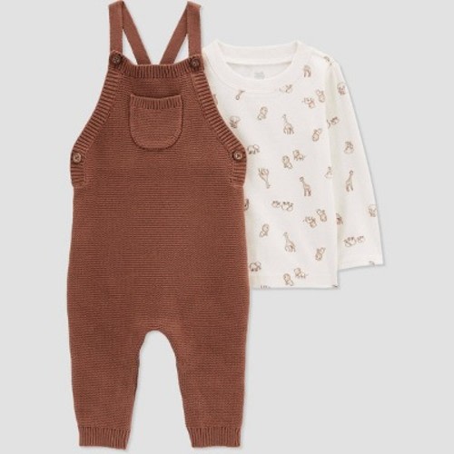 Carter's Just One You®️ Baby Boys' Safari Top & Overalls Set - Brown 9M