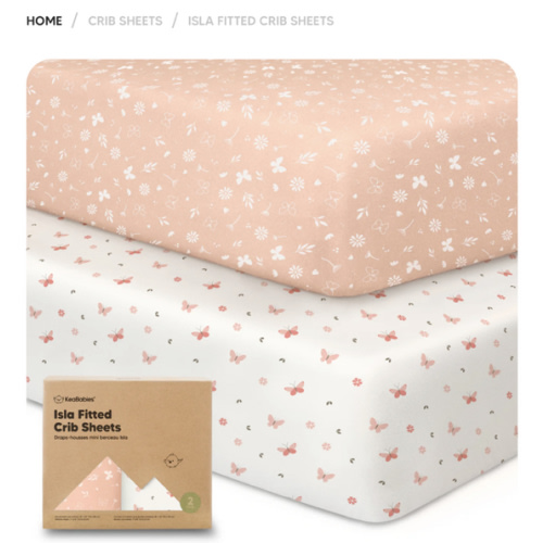 Isla Fitted Crib Sheets - Color: Butterflies