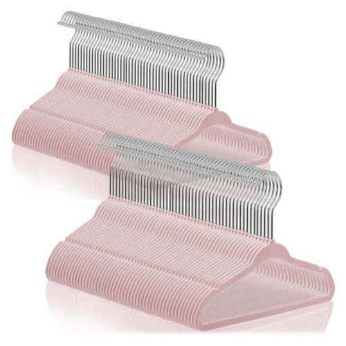 100 Baby Hangers - 11" Size for Infant & Toddler Clothes - Light Pink