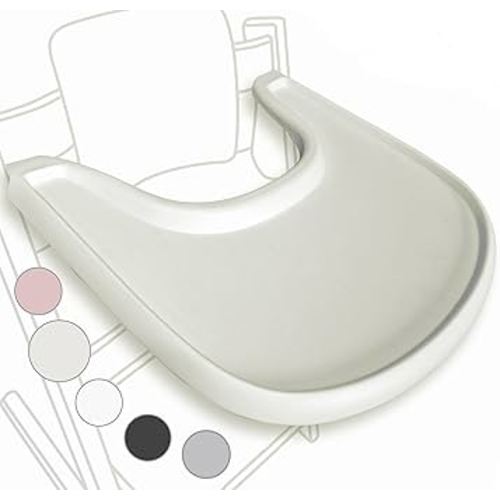 High Chair Tray Compatible with Stokke Tripp Trapp Chair – Matte Milky – NO Suction Plate Feature – Ergonomic Curved Design – BPA-Free, Easy to Assemble