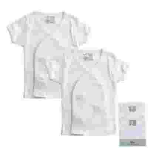 Luvable Friends Baby Unisex Side Snap Shirts, White Short-Sleeve, Newborn