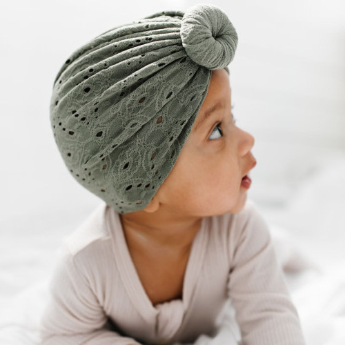 Bunny Knots Knotted Headwrap - Vintage Sage, Newborn
