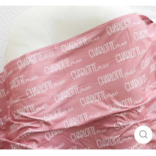 Font Duo Personalized Swaddle in Best Selling Pinks | Caden Lane