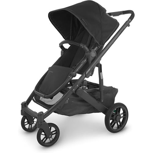 UPPAbaby Cruz V2 Stroller/Full-Featured Stroller with Travel System Capabilities/Toddler Seat, Bumper Bar, Bug Shield, Rain Shield Included/Jake (Charcoal/Carbon Frame/Black Leather)