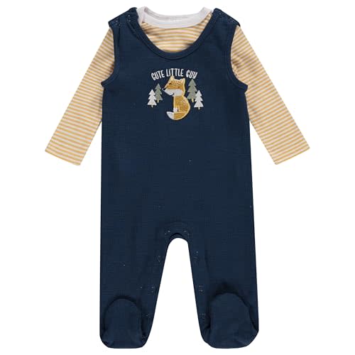 Cudlie Infant 2-Piece Overall & Long-Sleeve Bodysuit Set with Bottom Snaps – Soft, Cozy & Adorable Outfit