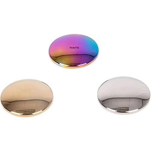 TickiT Sensory Reflective Sound Buttons - Set of 3 - Safe for All Ages - Mirrored Disks for Babies and Toddlers - Sensory Stacking Toy