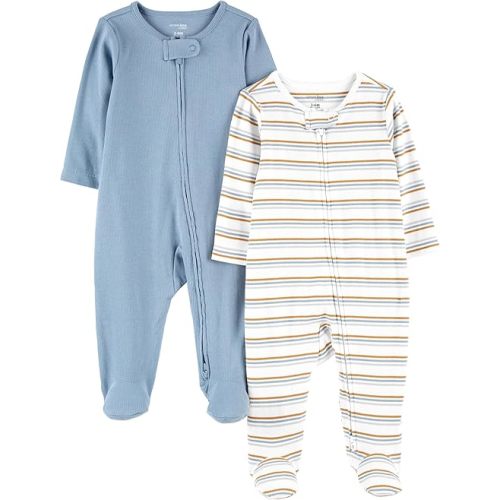 Simple Joys by Carter's Unisex Baby 2-Pack 2-Way Zip Textured Sleep and Play