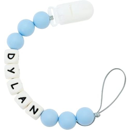 Customizable Stroller Clip Personalized Name, Personalized Stroller Clip with Name (Baby Blue)