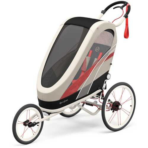 REBEL Cybex Zeno Multisport Trailer Bundle - Cream/Orange Frame + Bleached Sand Seat Pack