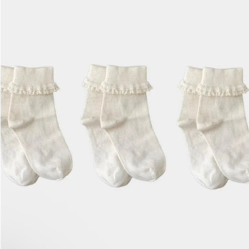 Organic Cotton Lace Socks - 3 Pairs