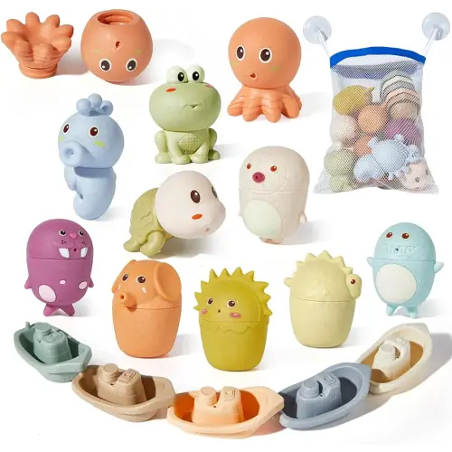 Bath Toys, 15 Pack Bath Toys for Babies 6 - 12 Months, Water Table Accessories Pool Bath Toys for Kids Age 1-3, Infant Toddler Toys Baby Girl Boy Present