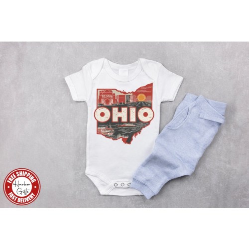 Ohio State Gerber® Baby Onesie® in Short or Long Sleeves
