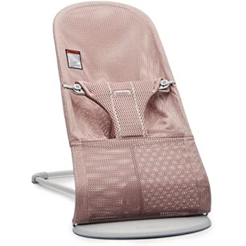 BabyBjörn Bouncer Bliss, Light Gray Frame, Mesh, Dusty Pink