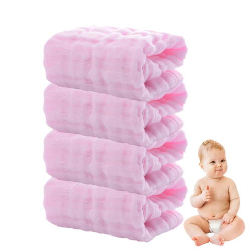 Baby Muslin Washcloths - Soft Face Cloths , Absorbent Bath Face Towels, Pack of 4
