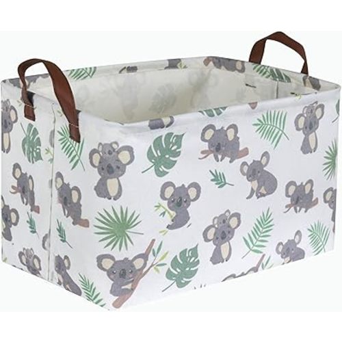 Essme Rectangular Baby Storage Basket,Koala Basket with Handles Kids Storage Bin for Boys Room Decor,Cute Basket,Toy Bin,Book Basket,Gift Basket.(Koala)