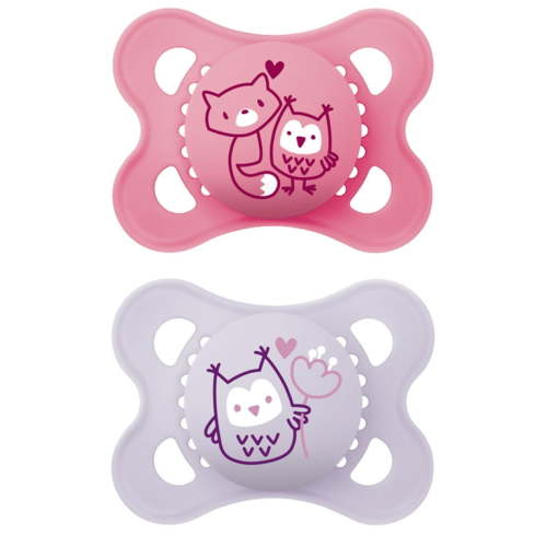 MAM Original Matte Pacifier, 0-6 Months, Girl, 2 pack
