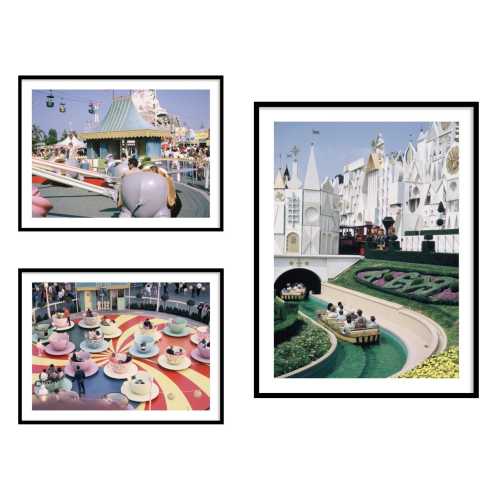 Disneyland Wall Art Collage 3 Pack - Vintage Disneyland Picture - Teacups 1968 - Disneyland 35mm Film - Vintage Disneyland Gallery Wall