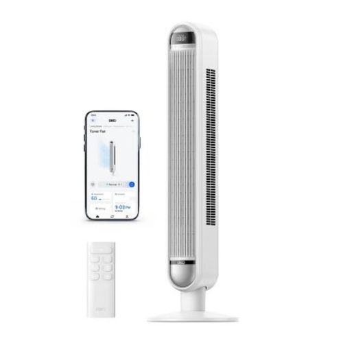 Dreo 42" Cruiser Pro T1 Oscillating Bladeless Remote Tower Fan White: Electric Standing Fan for Room, 6 Speeds, ETL Listed