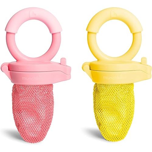 Munchkin® Fresh Food Feeder, 2 Count (Pack of 1) ,Coral/Yellow