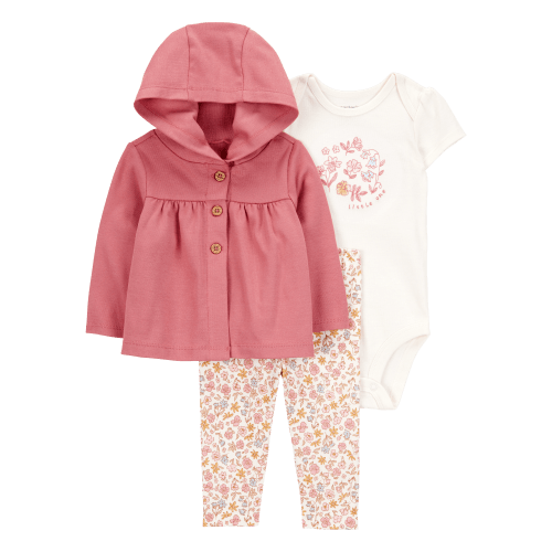 Baby 3-Piece Little Cardigan Set - Pink