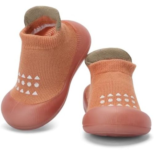 Infant Walking Shoes Baby Sock Shoes with Soft Rubber Sole, Non-Slip Toddler Slippers for boys and girls, Breathable Sneakers
