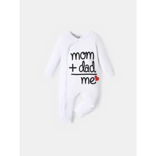 Baby Boy/Girl 95% Cotton Long-sleeve Love Heart and Letter Print Jumpsuit Only $12.99 PatPat US Mobile