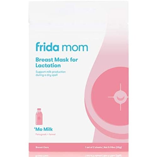 Frida Mom Breast Mask for Lactation- Made with Fenugreek + Fennel to Increase Milk Supply - 2 Sheet Masks - No Artificial Fragrances, Phthalates, or Parabens